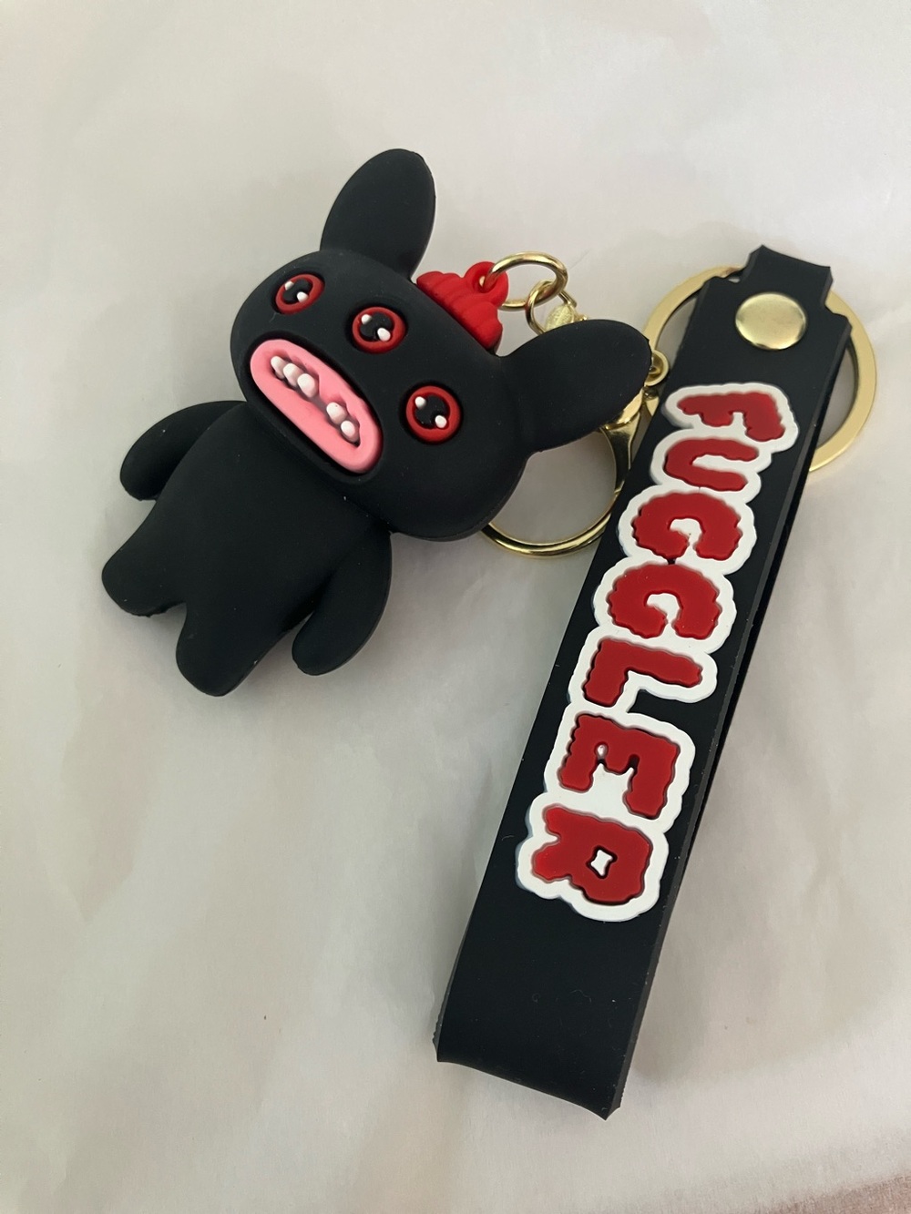 Fuggler Black & Red Monster Plush Keychain Bag Charm
